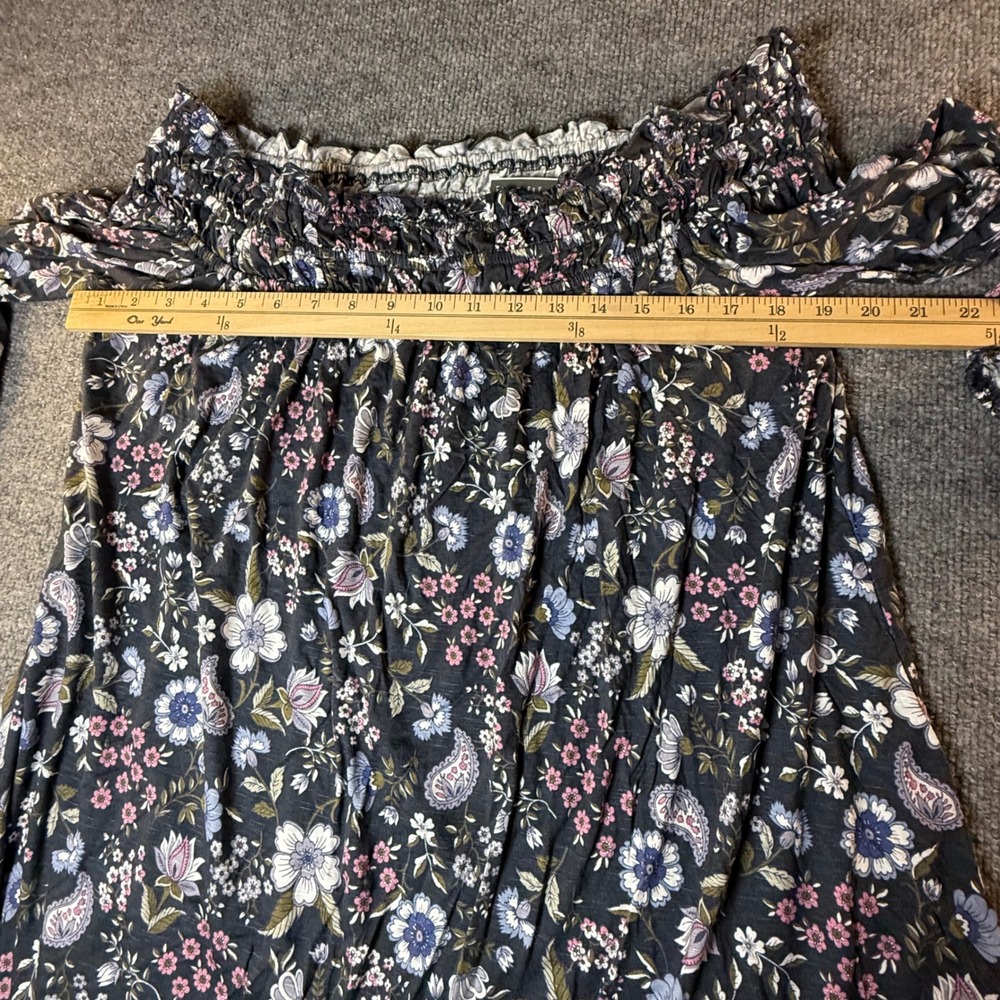 Lane Bryant Womens Floral Paisley Off The Shoulder Swing Top Charcoal 18/20 NWT - Picture 6 of 7